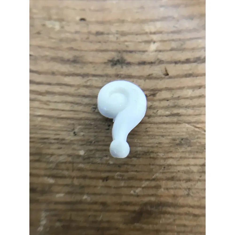 Vintage Set Lot 4 60s 70s Riddler Question Mark Mod White Plastic Buttons 2.5cm
